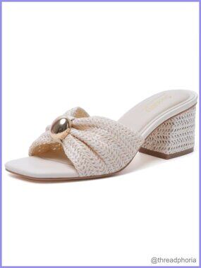 Susanny Women's Mule Heels Block Kitten Heel Square Open Toe Slip-On Sandals